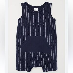 🍊5/$25 H&M Navy and White Striped Tank Romper size 6-9m